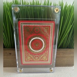 Versace baroque-print playing card| 3 of Spade